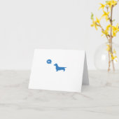 Hallo Blauwe hond Kaart (Gele Bloem)