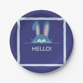 Hallo Blauwe paashaas Papieren Bordje
