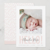 HALLO BLEEKSTE FOTO GEBOORTE AANKONDIGING (Voorkant / Achterkant)