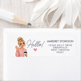 Hallo Blondine Hart Retouradreslabel Etiket