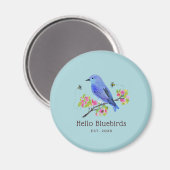 hallo Bluebird Magnet - Blue Magneet (Voorkant / Achterkant)