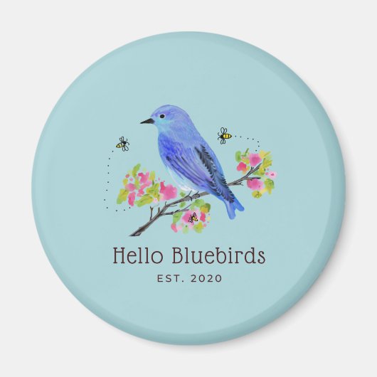 hallo Bluebird Magnet - Blue Magneet (Voorkant)