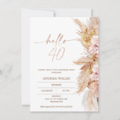 Hallo Blush Boho Pampas Grass Kaart (Voorkant)