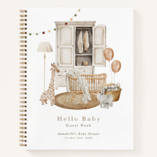 Hallo Boho? Baby shower Kwekerij Kledingkast Gastb Notitieboek