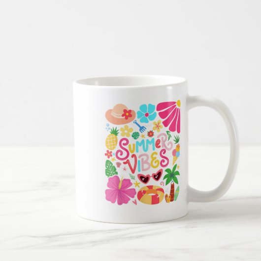 Hallo Boho Flower Zomer Vibes Funny Beach Life Me Koffiemok (Rechts)