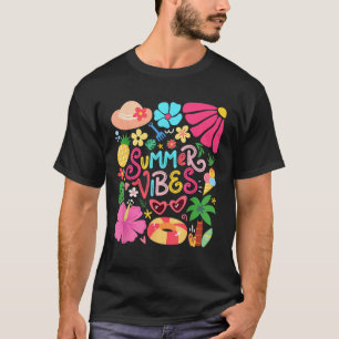 Hallo Boho Flower Zomer Vibes Funny Beach Life Me T-shirt