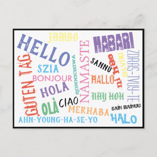 hallo Bonjour Jambo Ciao Post Card Briefkaart