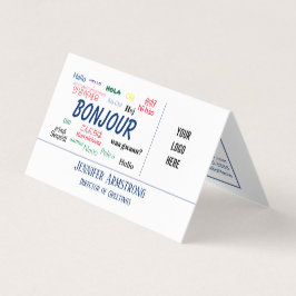 Hallo Bonjour Reizen Talen Kleurrijke Naam Visitekaartjes