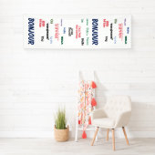 Hallo Bonjour Talen Wereld Reizen Kleurrijk Spandoek (Insitu)