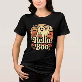 Hallo Boo Schattig Geest Tri-Blend Shirt