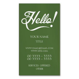 hallo - boven visitekaartje magneet