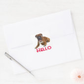 Hallo Boxer Puppy Hondengroet Sticker (Envelop)