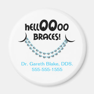 hallo Braces Blue Orthodontic Promotion Magneet