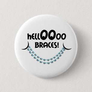 hallo Braces Blue Ronde Button 5,7 Cm