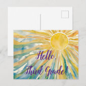 Hallo Briefkaart voor Waterverf van derde rang (Voorkant / Achterkant)