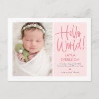 hallo Briefkaart Wereld Editable Color Announcemen