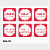 Hallo Bruiloft social distancing gastverzorging ro Vierkante Sticker (Vel)