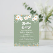 Hallo Budget Baby Daisy Baby shower Invitation (Staand voorkant)
