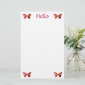 hallo, butterflies briefpapier (Staand voorkant)