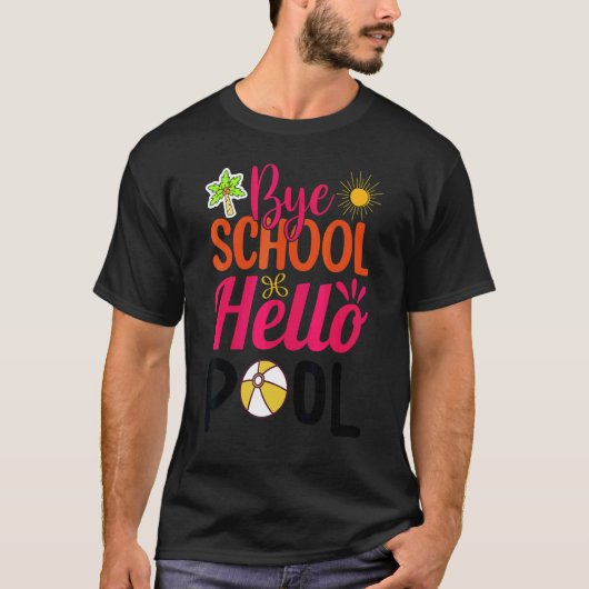 Hallo Bye School Beach Ball Hangmat Bye School T-shirt (Voorkant)