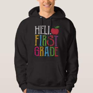 Hallo cadeau voor leerling in de eerste klas op de hoodie