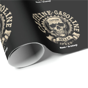 Hallo Cafeïne en benzine zeggen: Sticker versnelle Cadeaupapier