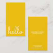 hallo | Casual modern wit en geel Visitekaartje (Voorkant / Achterkant)