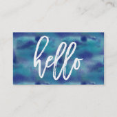 Hallo Chic Blauwe Waterverf | Visitekaartje (Voorkant)