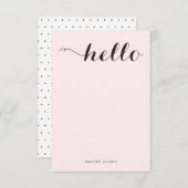 Hallo Chic Flat Note Naam Bedankkaart (Voorkant / Achterkant)