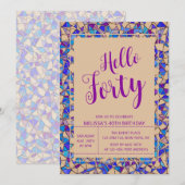 Hallo Chique Violet Blue Mosaic Kaart (Voorkant / Achterkant)