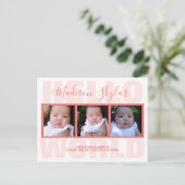 Hallo Coral Script > Wereldtypografie 3 Foto Aankondigingskaart (Staand voorkant)