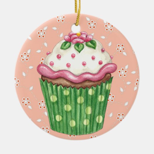 hallo Cupcake! Keramisch Ornament (Voorkant)
