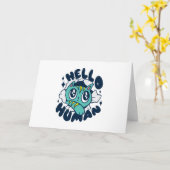 hallo Cute Cat Kaart (Gele Bloem)