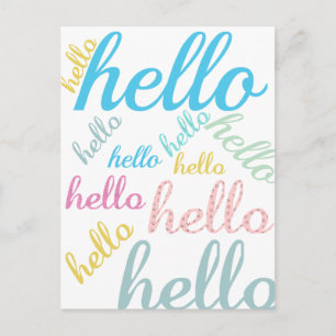 hallo Cute Colorful Hallo Gifts Briefkaart