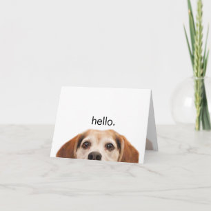 hallo Cute Funny Beagle Dog Modern Trendy Blank Kaart