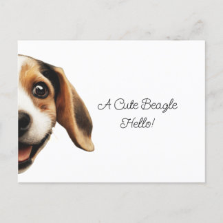 hallo Cute Funny Beagle Dog Modern Trendy Briefkaart