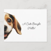 hallo Cute Funny Beagle Dog Modern Trendy Briefkaart (Voorkant)