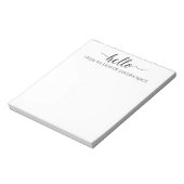 hallo Cute Retro Typography Hallo Notitieblok (Gedraaid)