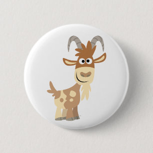 hallo daar! Cute Cartoon Goat Ronde Button 5,7 Cm