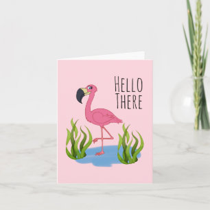 hallo daar Flamingo (4,25 x 5,5 inch) envelop inc. Kaart