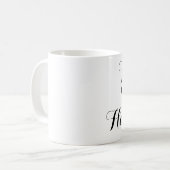 hallo daar handvat met zwart/wit manuscript koffiemok (Voorkant links)