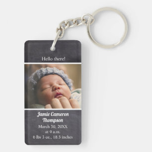 Hallo Daar!! Introductie van baby-geboortefoto Sleutelhanger