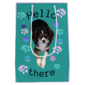 Hallo Daar Puppy Gift Bag Medium Cadeauzakje (Achterkant)