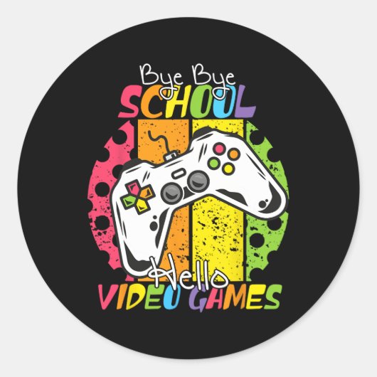 Hallo Dag van de school bye bye school Ronde Sticker (Voorkant)