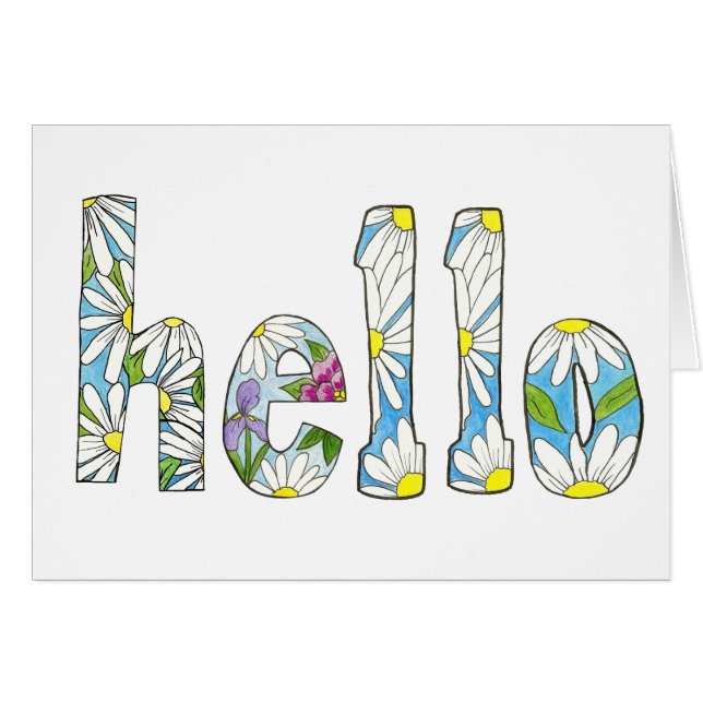 hallo Daisy Note Kaart (Voorkant Horizontaal)