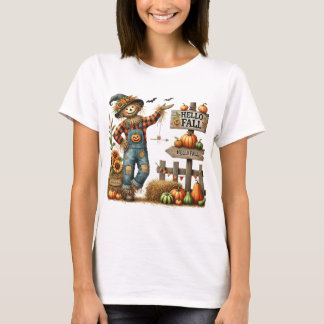 Hallo Dames "Herfst" Scarecrow Herfst T-shirt