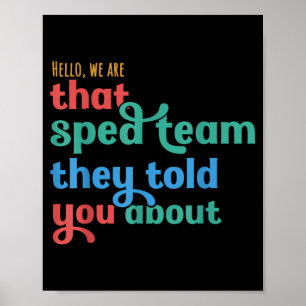 Hallo dat SPED-team verteld over docent Poster