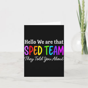 Hallo dat Sped Team waarover de leraar vertelde Kaart