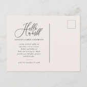 hallo de geboorteaankondiging van het wereldscript aankondigingskaart (Achterkant)