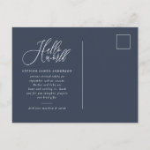 hallo de geboorteaankondiging van het wereldscript aankondigingskaart (Achterkant)